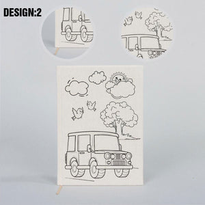 Coloring Canvas Notebook for Kids & Adults | 12 Design Cotton Cover - Pamusan.com