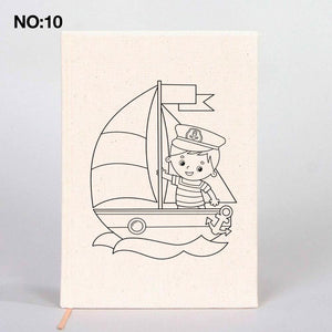 Coloring Canvas Notebook for Kids & Adults | 12 Design Cotton Cover - Pamusan.com