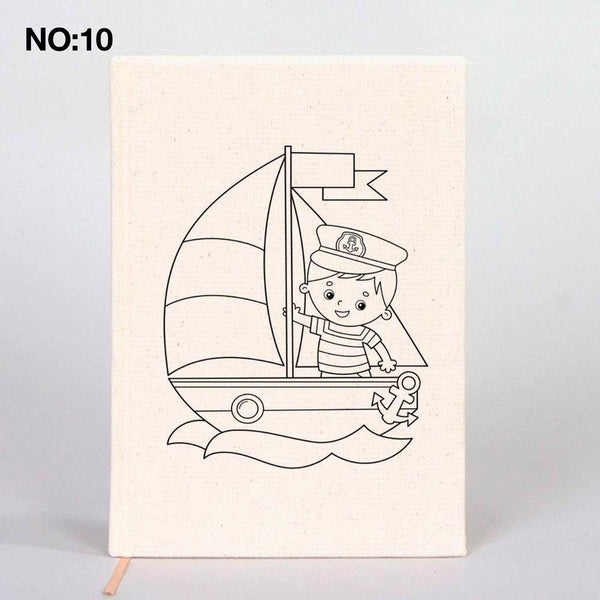 Coloring Canvas Notebook for Kids & Adults | 12 Design Cotton Cover - Pamusan.com