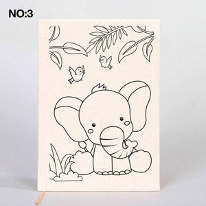 Coloring Canvas Notebook for Kids & Adults | 12 Design Cotton Cover - Pamusan.com