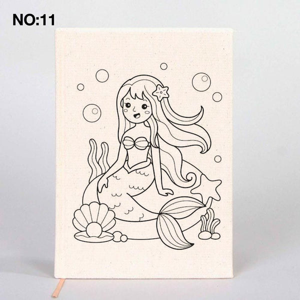 Coloring Canvas Notebook for Kids & Adults | 12 Design Cotton Cover - Pamusan.com