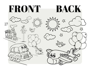 Coloring Plande And Car, NO PENCIL In This Package, 14"W x 16"H (35 cm x 40 cm) Kids Bag Cotton Drawstring Bags For Kids & Schools - Pamusan.com