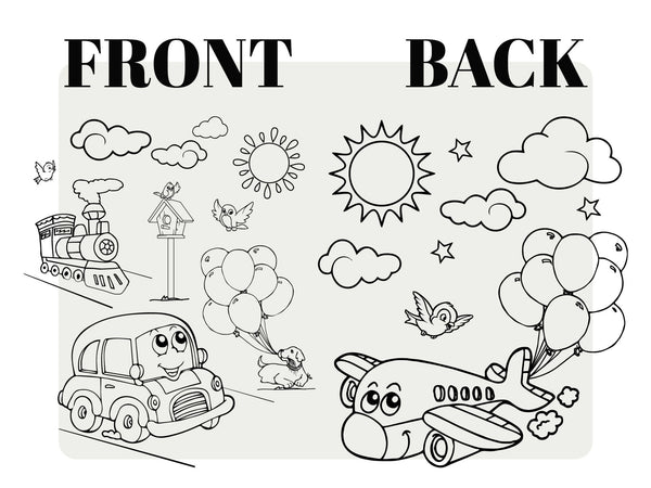 Coloring Plande And Car, NO PENCIL In This Package, 14"W x 16"H (35 cm x 40 cm) Kids Bag Cotton Drawstring Bags For Kids & Schools - Pamusan.com