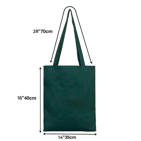 Cotton Bag - 14" x 16" (35 x 40 cm) Green - 6 oz - Pamusan.com