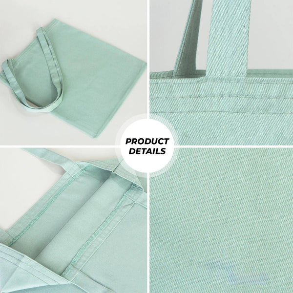 Cotton Bag - 14" x 16" (35 x 40 cm) Mint Green - 6 oz - Pamusan.com