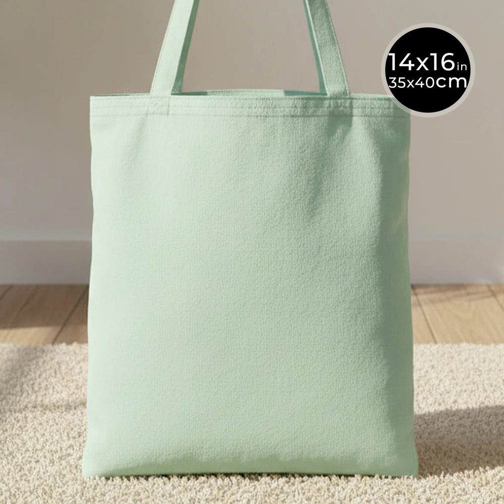 Cotton Bag - 14" x 16" (35 x 40 cm) Mint Green - 6 oz - Pamusan.com