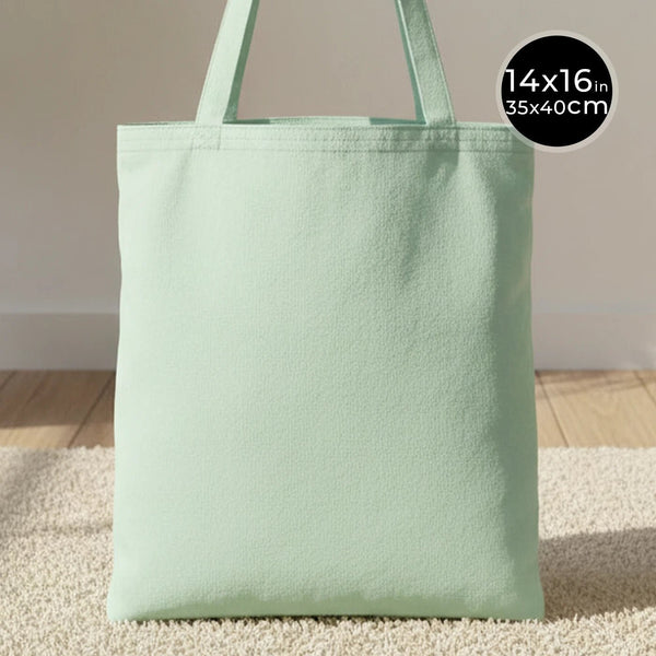 Cotton Bag - 14" x 16" (35 x 40 cm) Mint Green - 6 oz - Pamusan.com