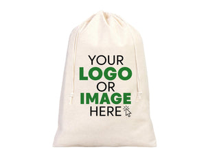 Cotton bags with Drawstring 12"W x 16"H (30 cm x 40 cm) Personalzed Cotton bags, Custom Muslin Bags - Pamusan.com