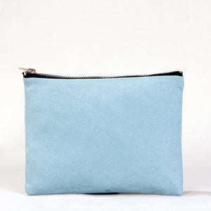 Cotton Clutch Bag Light Blue – 8"x6" Reusable Cosmetic Pouch - Pamusan.com