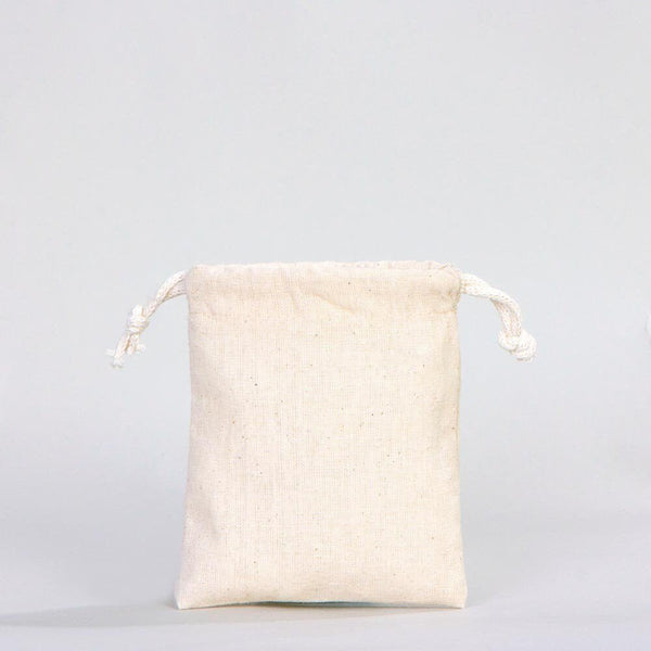 Cotton Pouch 4"W x 5"H (10 cm x 13 cm) Organic Cotton Bag - Drawstring Pouch Bags - Pamusan.com