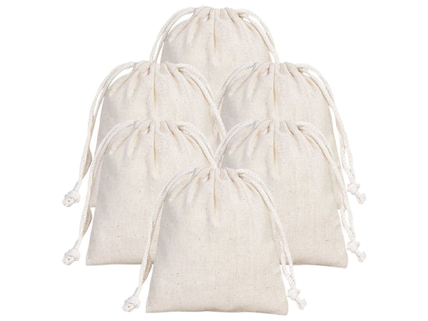 Cotton Pouch 4"W x 5"H (10 cm x 13 cm) Organic Cotton Bag - Drawstring Pouch Bags - Pamusan.com
