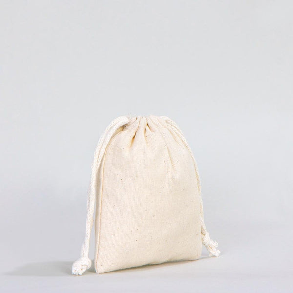 Cotton Pouch 4"W x 5"H (10 cm x 13 cm) Organic Cotton Bag - Drawstring Pouch Bags - Pamusan.com
