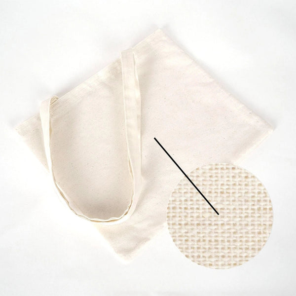 Cotton Shoulder Tote Bag – 14" × 12" (35 × 30 cm) – Natural Blank – 4 oz - Pamusan.com