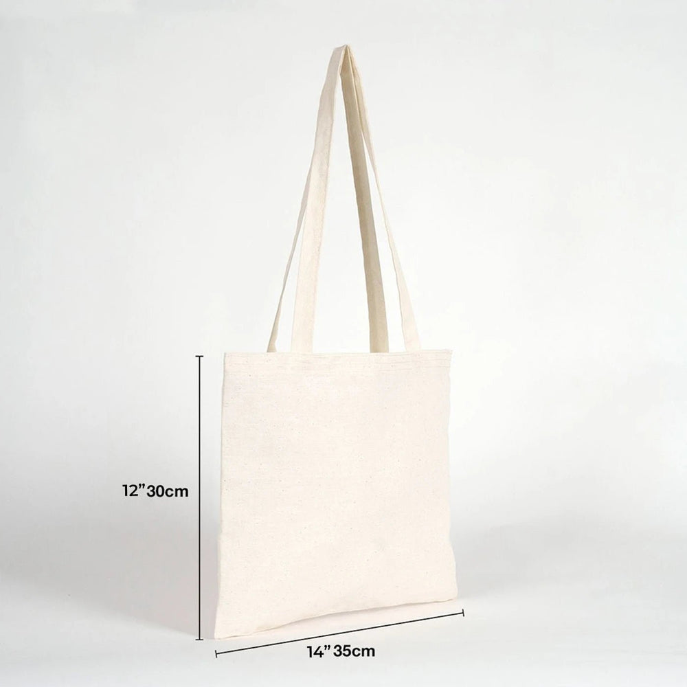 Cotton Shoulder Tote Bag – 14" × 12" (35 × 30 cm) – Natural Blank – 4 oz - Pamusan.com