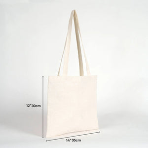 Cotton Shoulder Tote Bag – 14" × 12" (35 × 30 cm) – Natural Blank – 4 oz - Pamusan.com