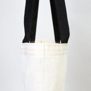 Cotton Tote Bag 14"x16" with Black Handles – Natural Raw Cotton Reusable Bag - Pamusan.com