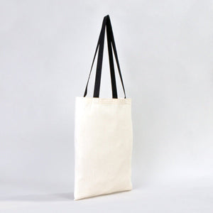 Cotton Tote Bag 14"x16" with Black Handles – Natural Raw Cotton Reusable Bag - Pamusan.com