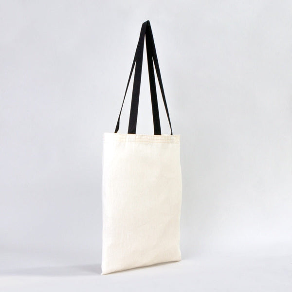 Cotton Tote Bag 14"x16" with Black Handles – Natural Raw Cotton Reusable Bag - Pamusan.com