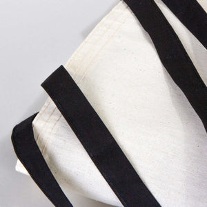 Cotton Tote Bag 14"x16" with Black Handles – Natural Raw Cotton Reusable Bag - Pamusan.com