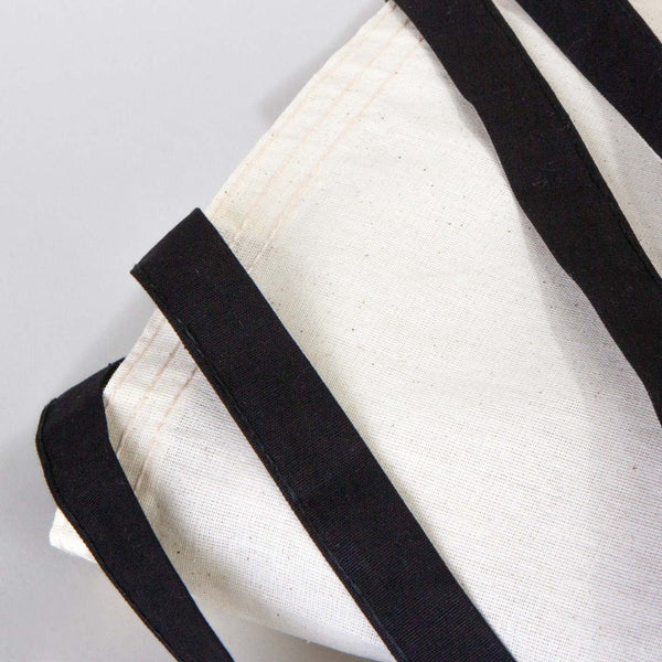 Cotton Tote Bag 14"x16" with Black Handles – Natural Raw Cotton Reusable Bag - Pamusan.com