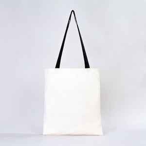 Cotton Tote Bag 14"x16" with Black Handles – Natural Raw Cotton Reusable Bag - Pamusan.com