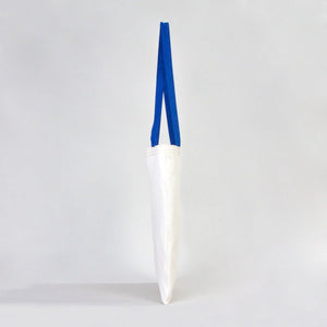 Cotton Tote Bag 14"x16" with Saks Blue Handles – Reusable Eco - Friendly Tote - Pamusan.com