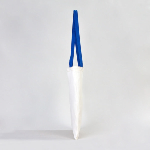 Cotton Tote Bag 14"x16" with Saks Blue Handles – Reusable Eco - Friendly Tote - Pamusan.com