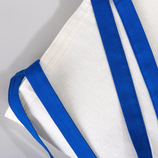 Cotton Tote Bag 14"x16" with Saks Blue Handles – Reusable Eco - Friendly Tote - Pamusan.com