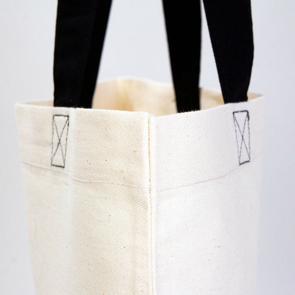 Cotton Tote Bag – 16" × 14" (40 × 35 cm) – Black Handles - Pamusan.com