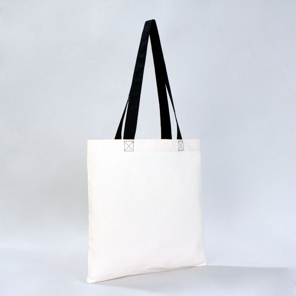 Cotton Tote Bag – 16" × 14" (40 × 35 cm) – Black Handles - Pamusan.com