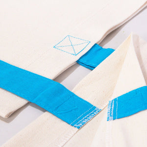 Cotton Tote Bag – 16" × 14" (40 × 35 cm) – Blue Handles - Pamusan.com