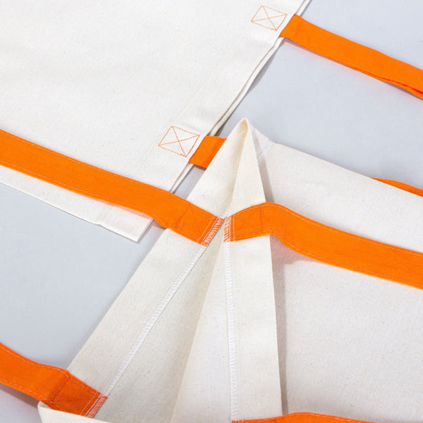 Cotton Tote Bag – 16" × 14" (40 × 35 cm) – Orange Handles - Pamusan.com