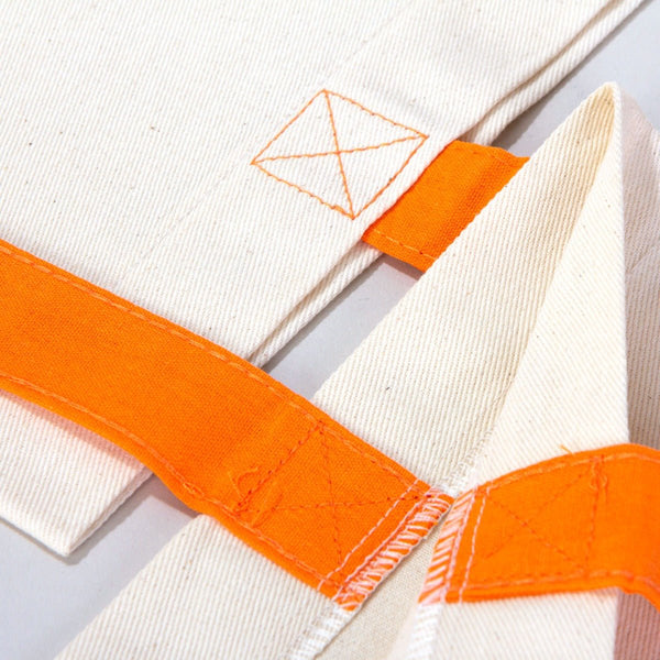 Cotton Tote Bag – 16" × 14" (40 × 35 cm) – Orange Handles - Pamusan.com