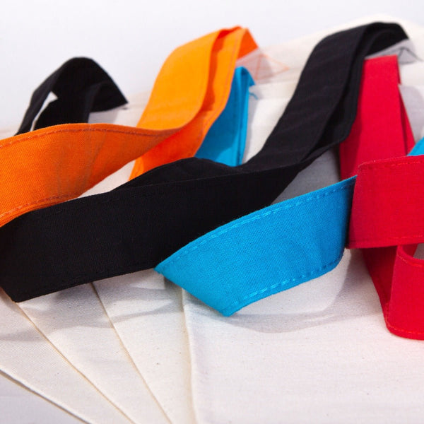 Cotton Tote Bag – 16" × 14" (40 × 35 cm) – Orange Handles - Pamusan.com