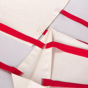 Cotton Tote Bag – 16" × 14" (40 × 35 cm) – Red Handles - Pamusan.com