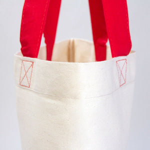 Cotton Tote Bag – 16" × 14" (40 × 35 cm) – Red Handles - Pamusan.com