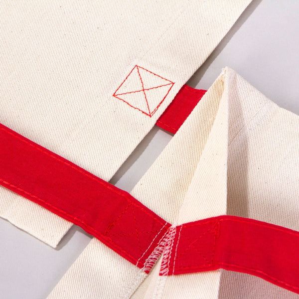 Cotton Tote Bag – 16" × 14" (40 × 35 cm) – Red Handles - Pamusan.com