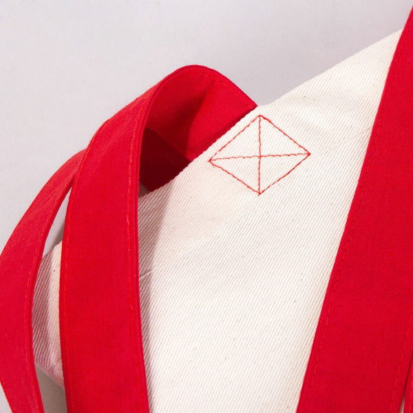 Cotton Tote Bag – 16" × 14" (40 × 35 cm) – Red Handles - Pamusan.com
