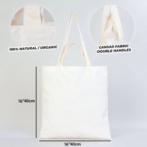 Cotton Tote Bag – 16" × 16" (40 × 40 cm) – 4 oz Natural – Double Handles - Pamusan.com