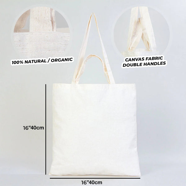 Cotton Tote Bag – 16" × 16" (40 × 40 cm) – 4 oz Natural – Double Handles - Pamusan.com