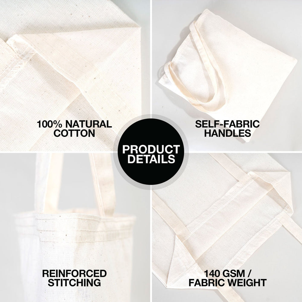 Cotton Tote Bag – 4.13 Oz – 14"W x 16"H Blank Natural Canvas Bag - Pamusan.com