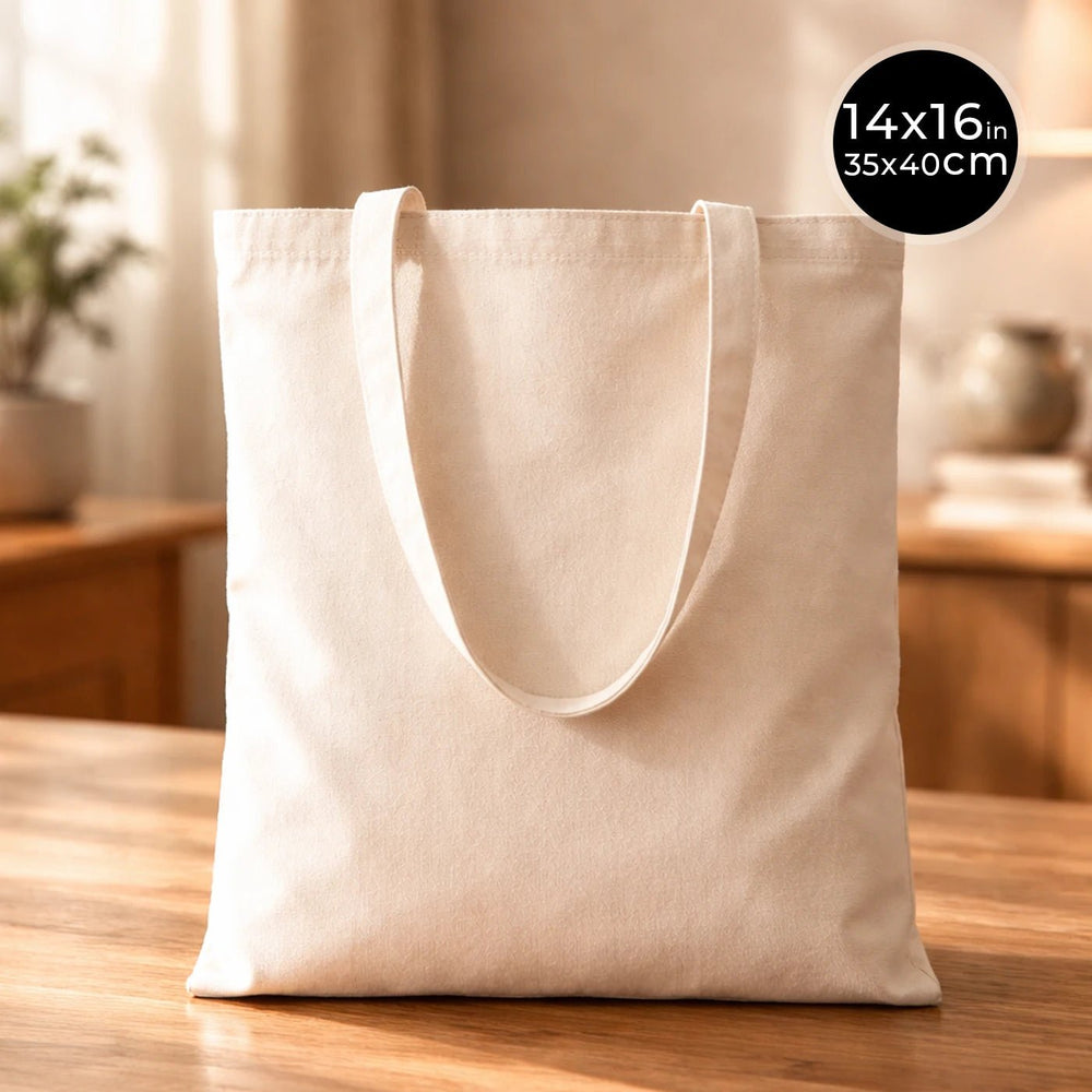 Cotton Tote Bag – 4.13 Oz – 14"W x 16"H Blank Natural Canvas Bag - Pamusan.com