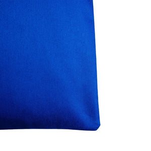 Close-up of a blue fabric swatch on a white background