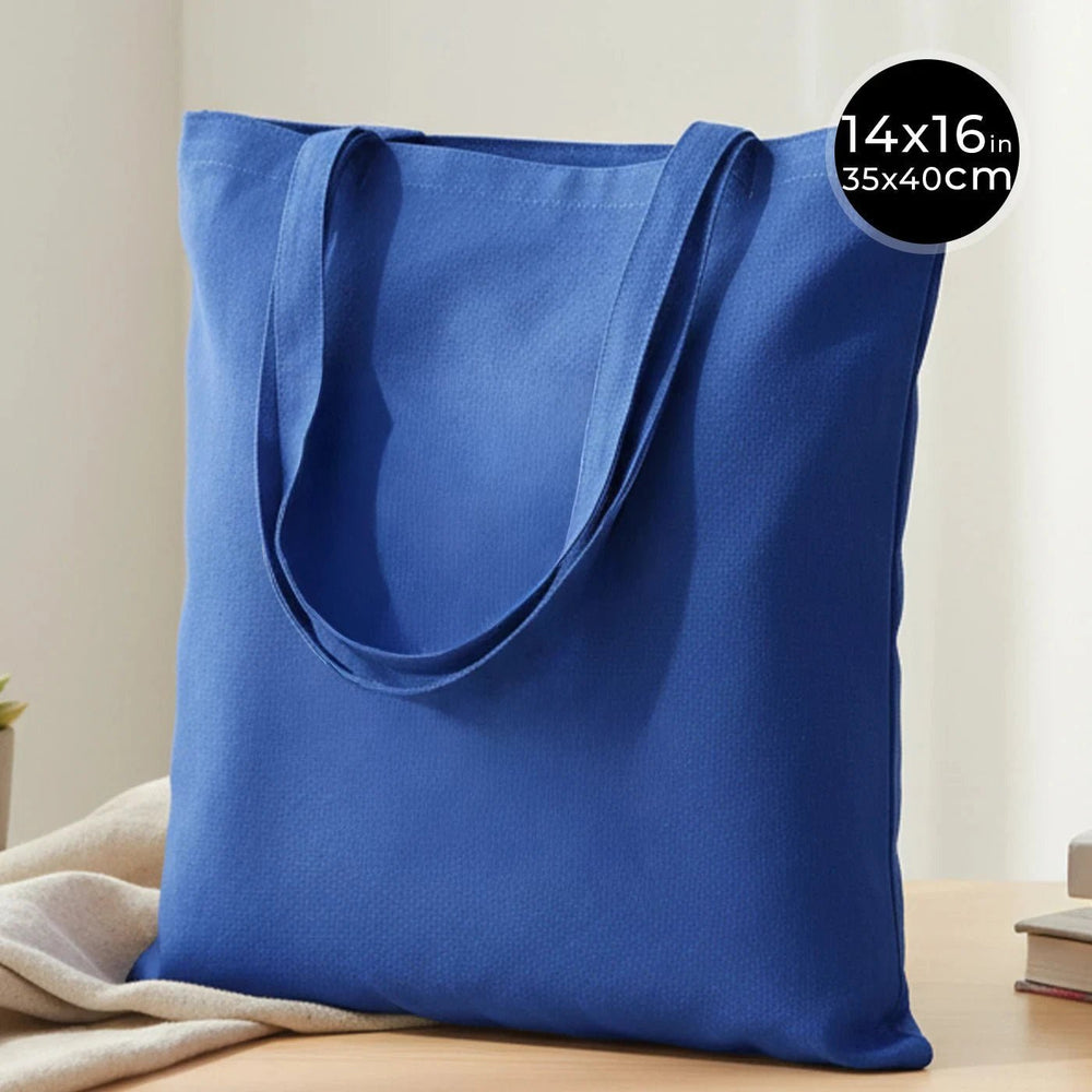 Cotton Tote Bag – Blue – 14" × 16" (35 × 40 cm) – 6 oz - Pamusan.com