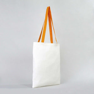 Cotton Tote Bag – Mustard Handles – 14" × 16" (35 × 40 cm) – 4 oz Blank Bag - Pamusan.com