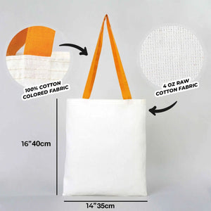 Cotton Tote Bag – Mustard Handles – 14" × 16" (35 × 40 cm) – 4 oz Blank Bag - Pamusan.com