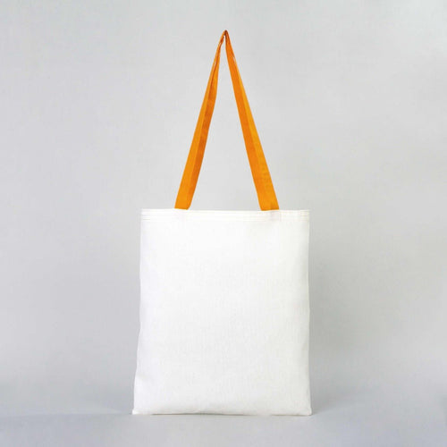 Cotton Tote Bag – Mustard Handles – 14" × 16" (35 × 40 cm) – 4 oz Blank Bag - Pamusan.com