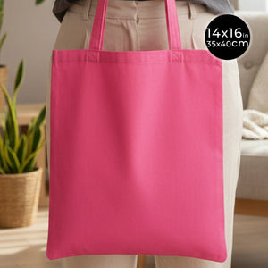 Cotton Tote Bag – Pink – 14" × 16" (35 × 40 cm) – 6 oz - Pamusan.com