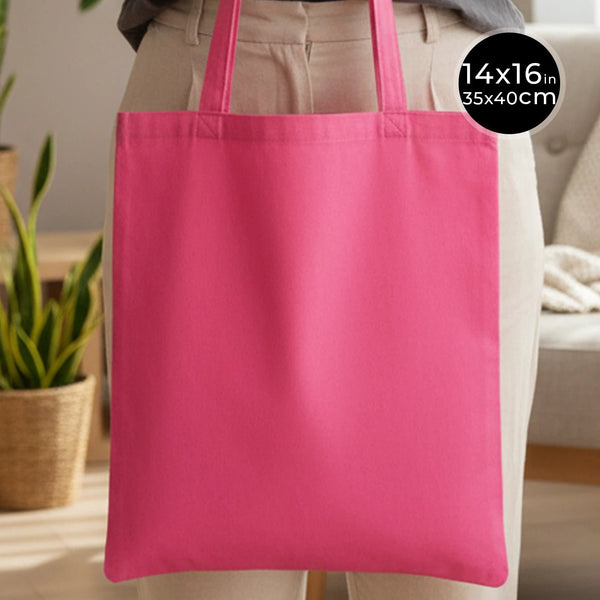 Cotton Tote Bag – Pink – 14" × 16" (35 × 40 cm) – 6 oz - Pamusan.com