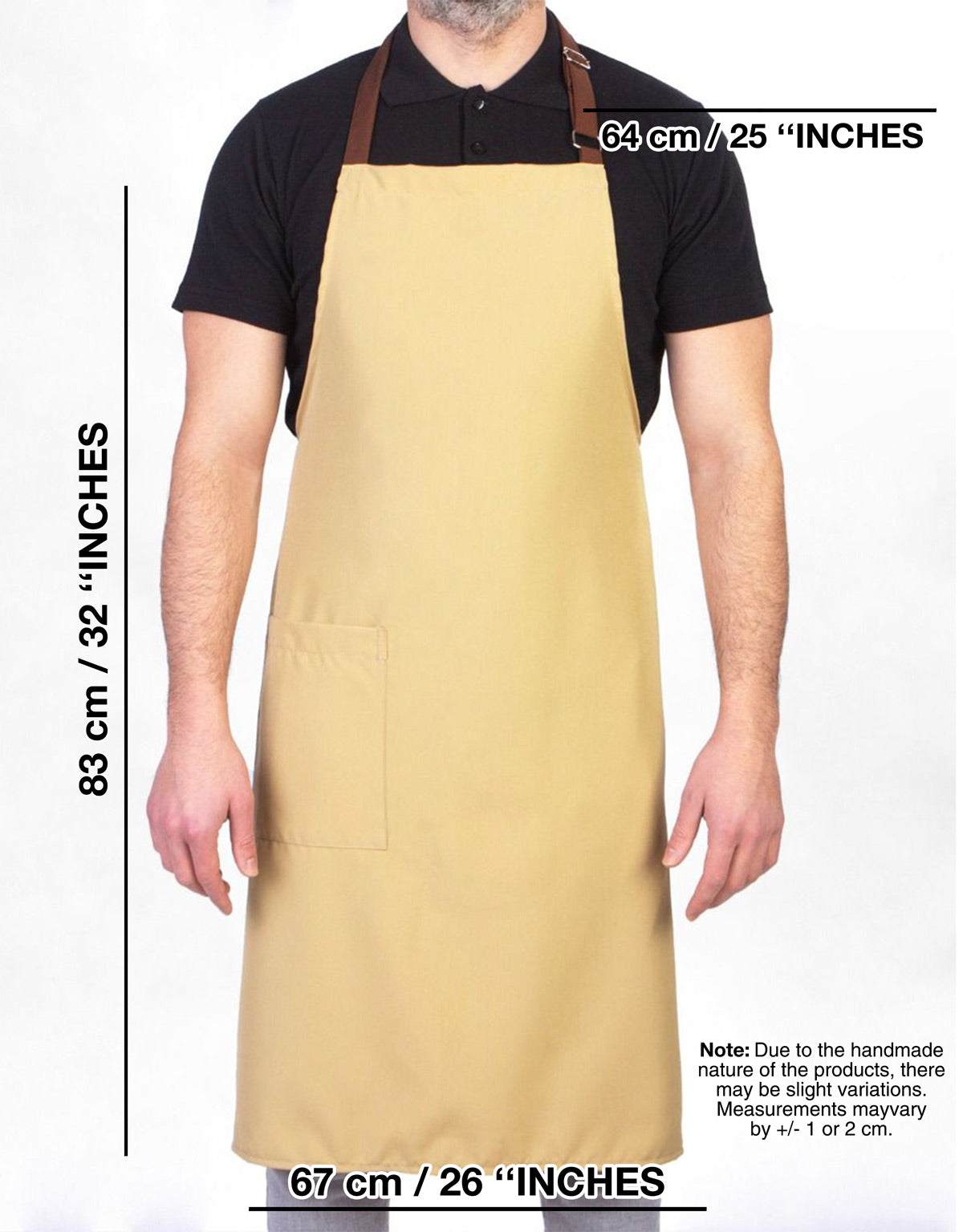 Kitchen Apron Beige - Light Brown Adjustable Neck Hanger